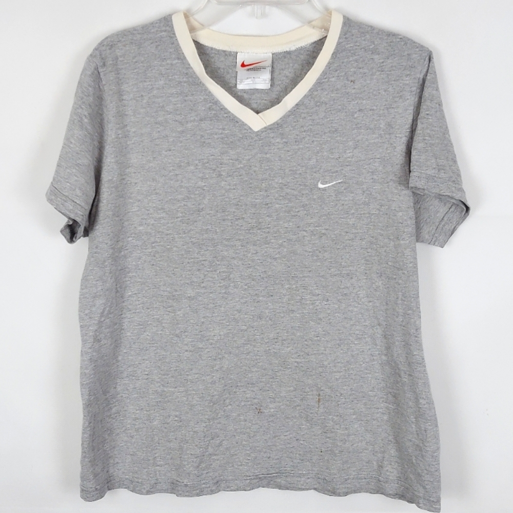 Y2K Vintage V-Neck Nike T-Shirt Womens M Athleisure Gorpcore Activewear Casual